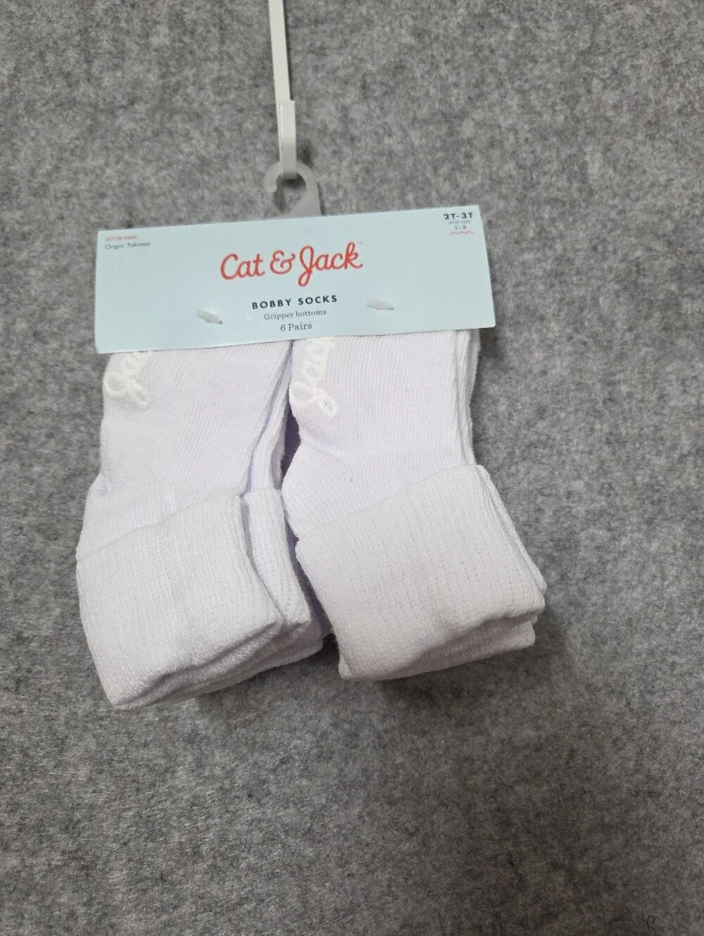 Cat & Jack White Kids Bobby Socks -  6-Pack 2T-3T Nwt